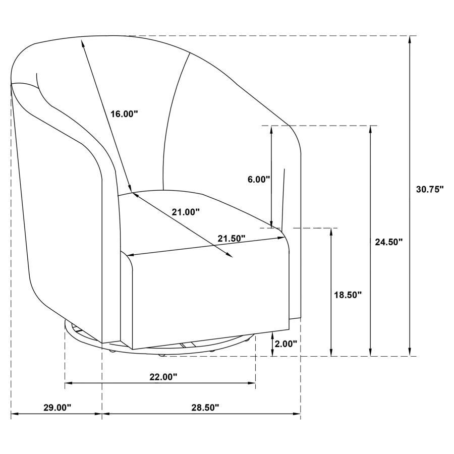 Mossbrook - Fabric Upholstered Swivel Accent Chair