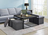 Vinny - Wood Grain Coffee Table Set With Raised Edges by Lilola Home | Bel Furniture