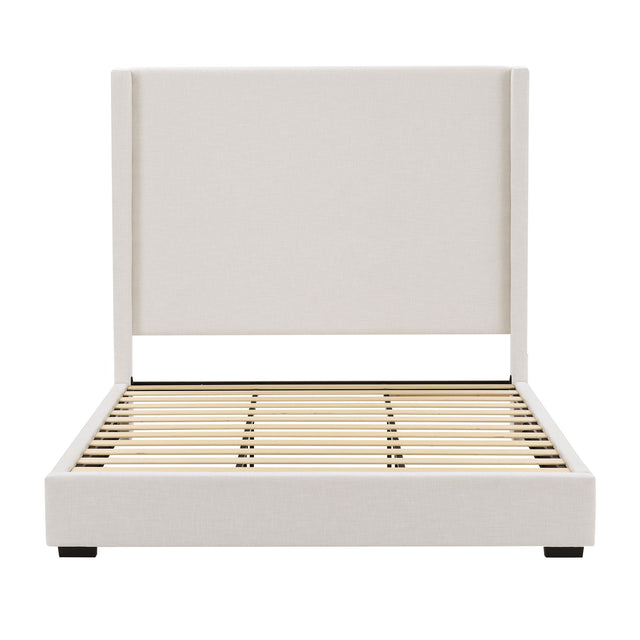 Hampton Upholstered Platform Bed With Tall Headboard