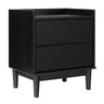 Mid-Century Modern 2 Drawer Nightstand Black by Walker Edison | Bel Furniture