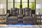 Fyne-dyme - Power Reclining Loveseat With Console/Adj Hdrst by Signature Design by Ashley® | Bel Furniture