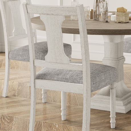 Tannen - Dining Side Chair (Set of 2) - White And Gray by Lilola Home | Bel Furniture