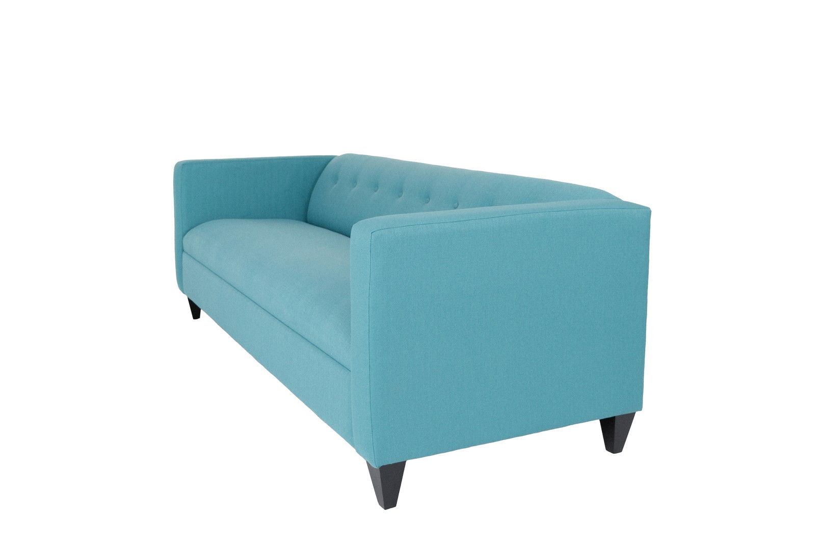 Polyester Sofa With Black Legs - Teal Blue