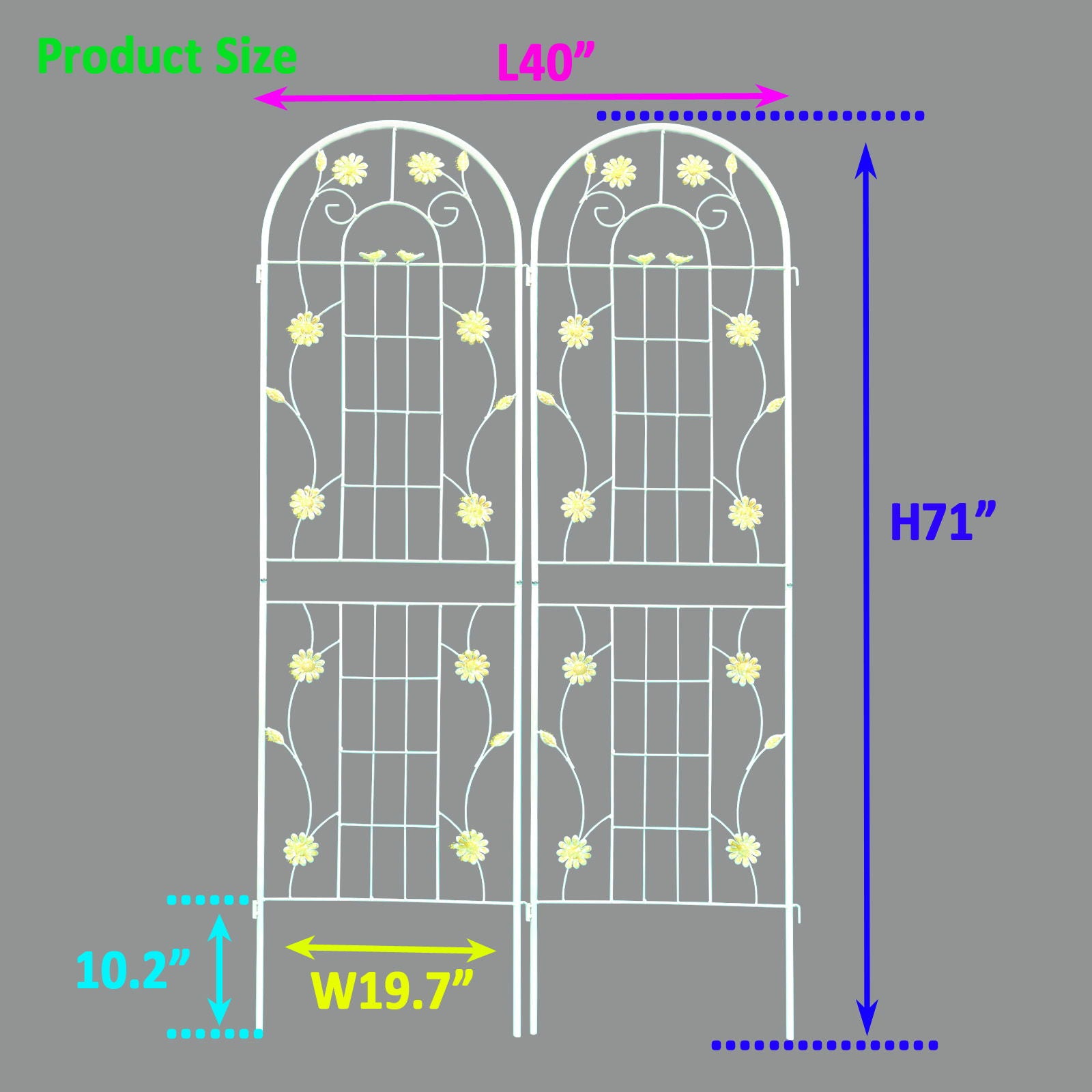 Metal Garden Trellis Rustproof Trellis For Climbing Plant Outdoor Flower Support