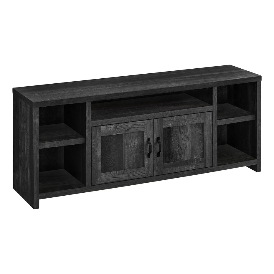 Cabinet Enclosed Storage TV Stand - Black