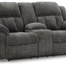 Frohn - Dbl Reclining Loveseat With Console Dark Gray by Signature Design by Ashley® | Bel Furniture