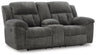 Frohn - Dbl Reclining Loveseat With Console Dark Gray by Signature Design by Ashley® | Bel Furniture