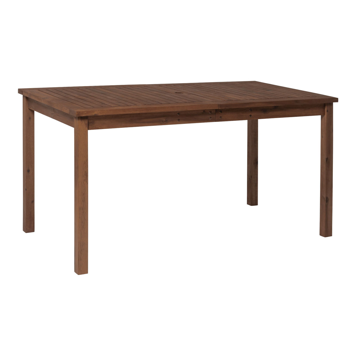 Contemporary Slat Top Acacia Wood Outdoor Dining Table Dark Brown by Walker Edison | Bel Furniture