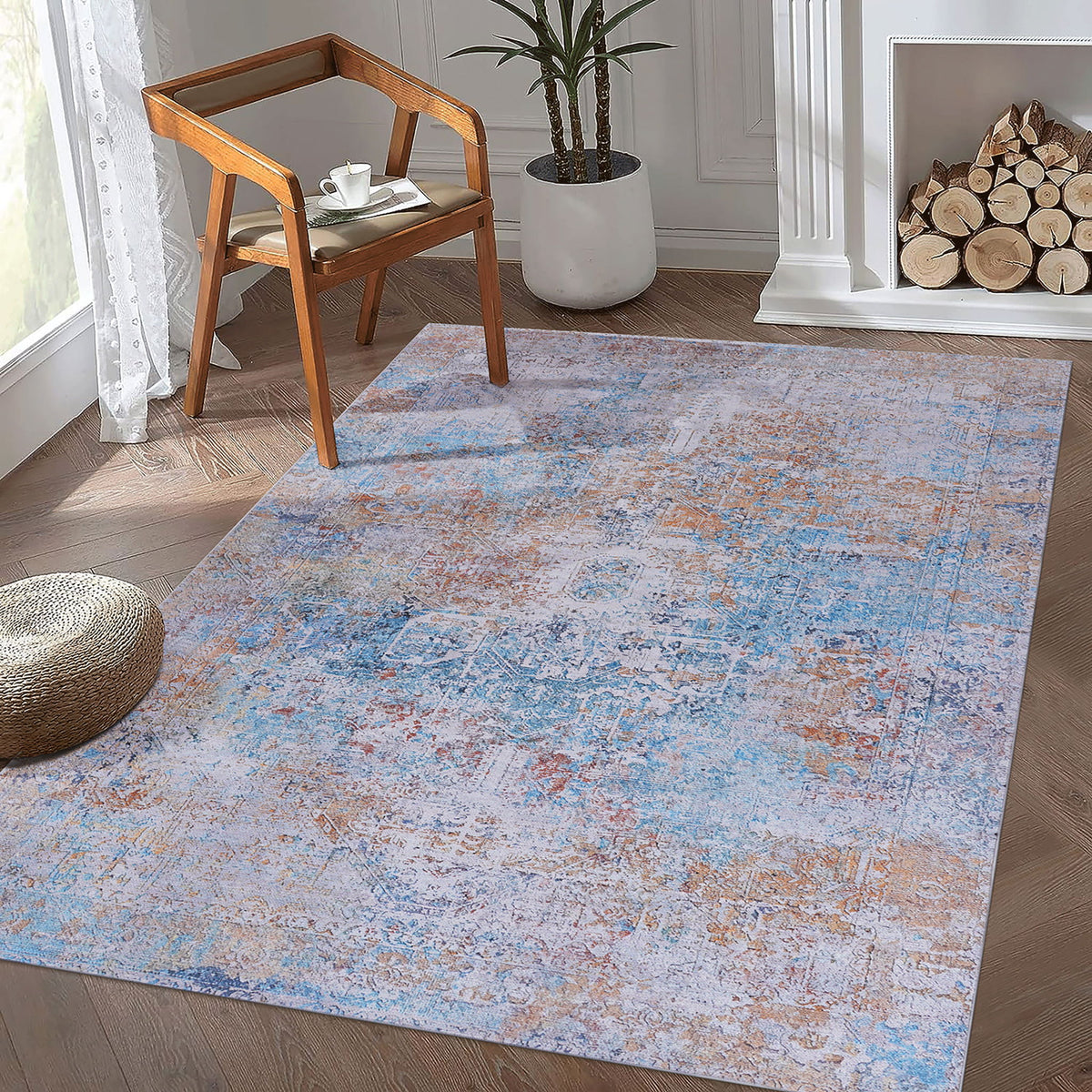 Maval - 8' X 10' Washable Area Rug - Yellow