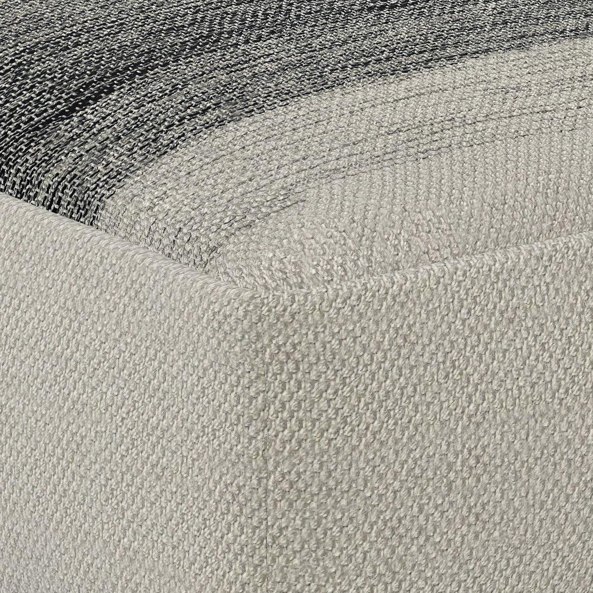 Sabella - Square Woven Outdoor / Indoor Pouf - Gray / White by Simpli-Home | Bel Furniture