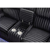Winston - Power Console Recliner Loveseat With LED And Hidden Drawer - Black