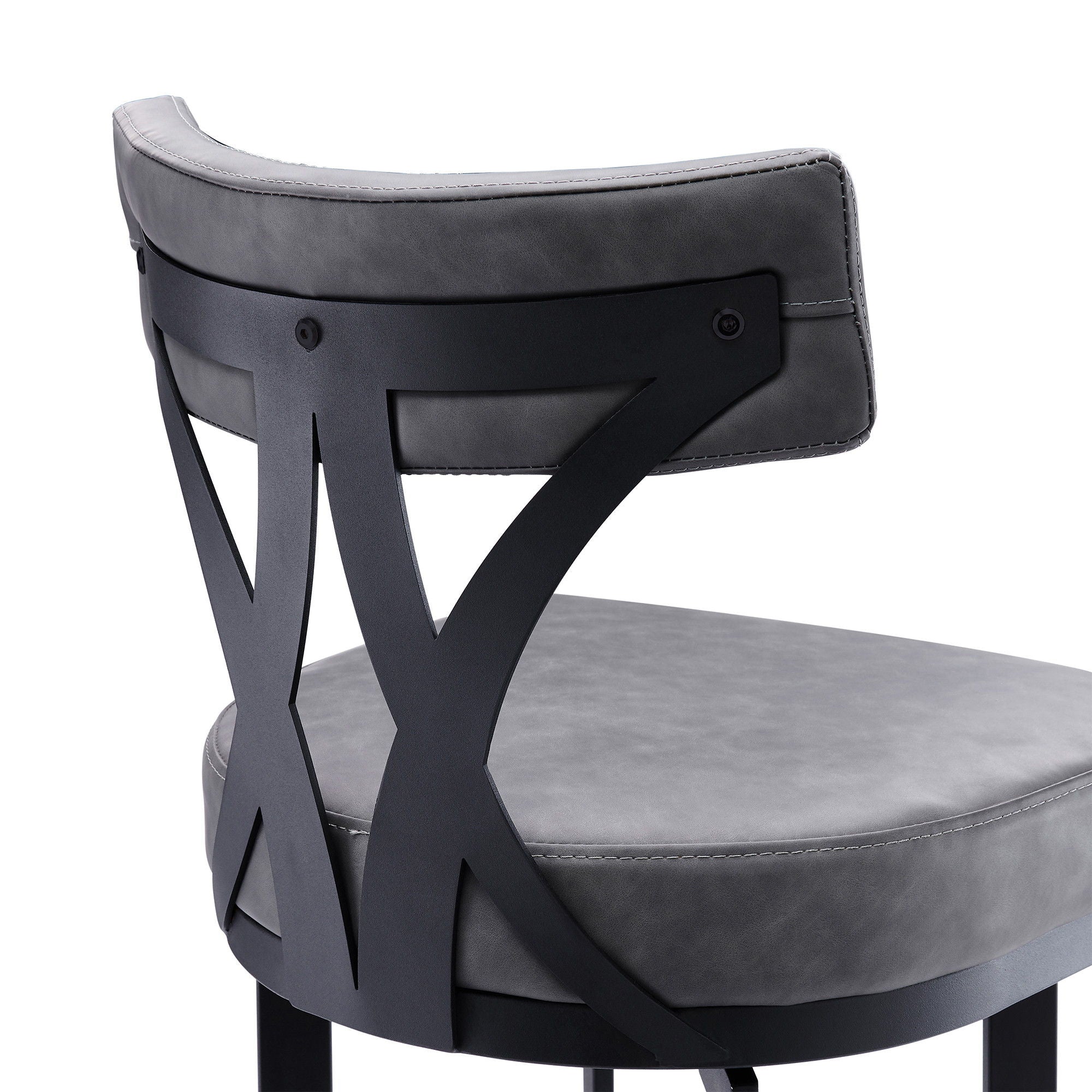 38" Low Back Counter Height Bar Chair - Gray / Black