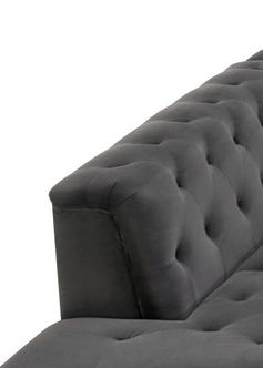 Mary - Velvet Tufted Chaise With 1 Accent Pillow - Dark Gray by Lilola Home | Bel Furniture