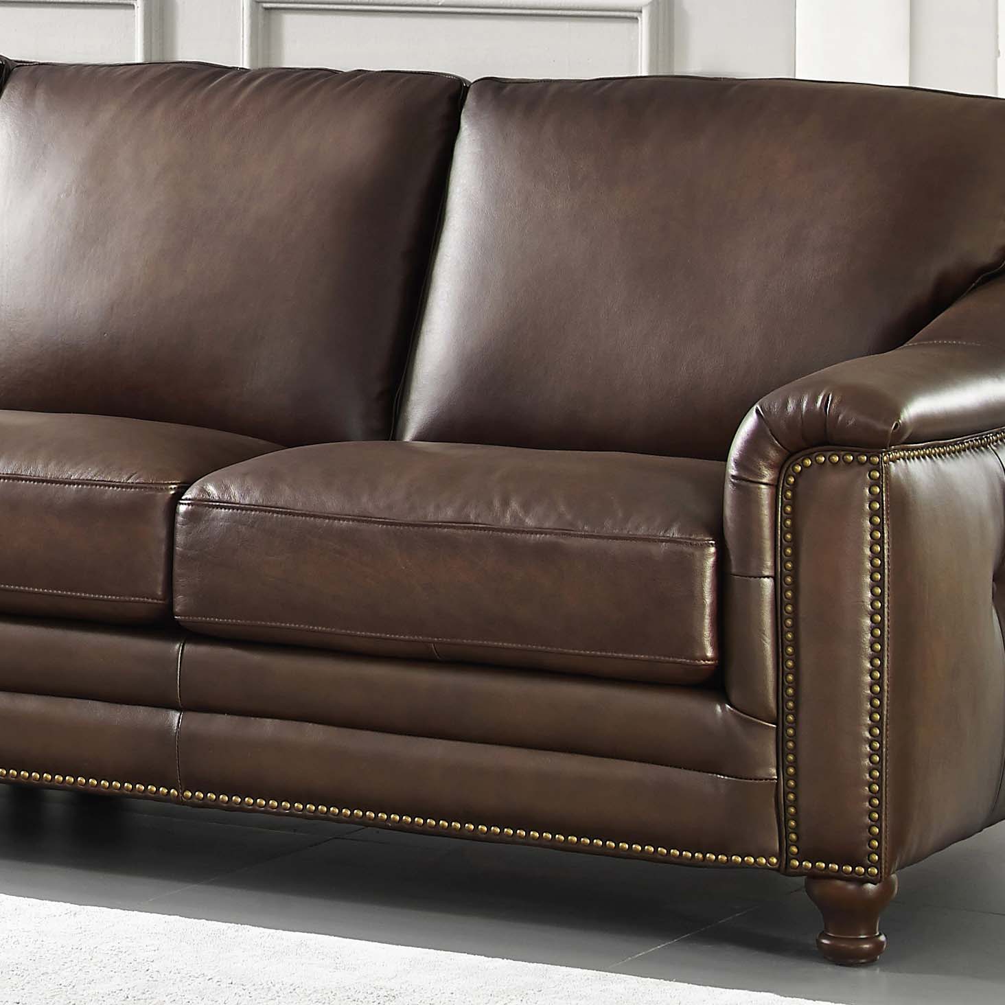 Belfast - Leather Sectional - Brown