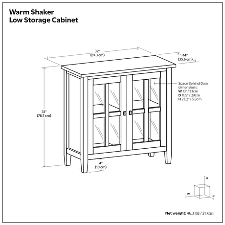 Warm Shaker - Handcrafted Low Storage Cabinet - view 13