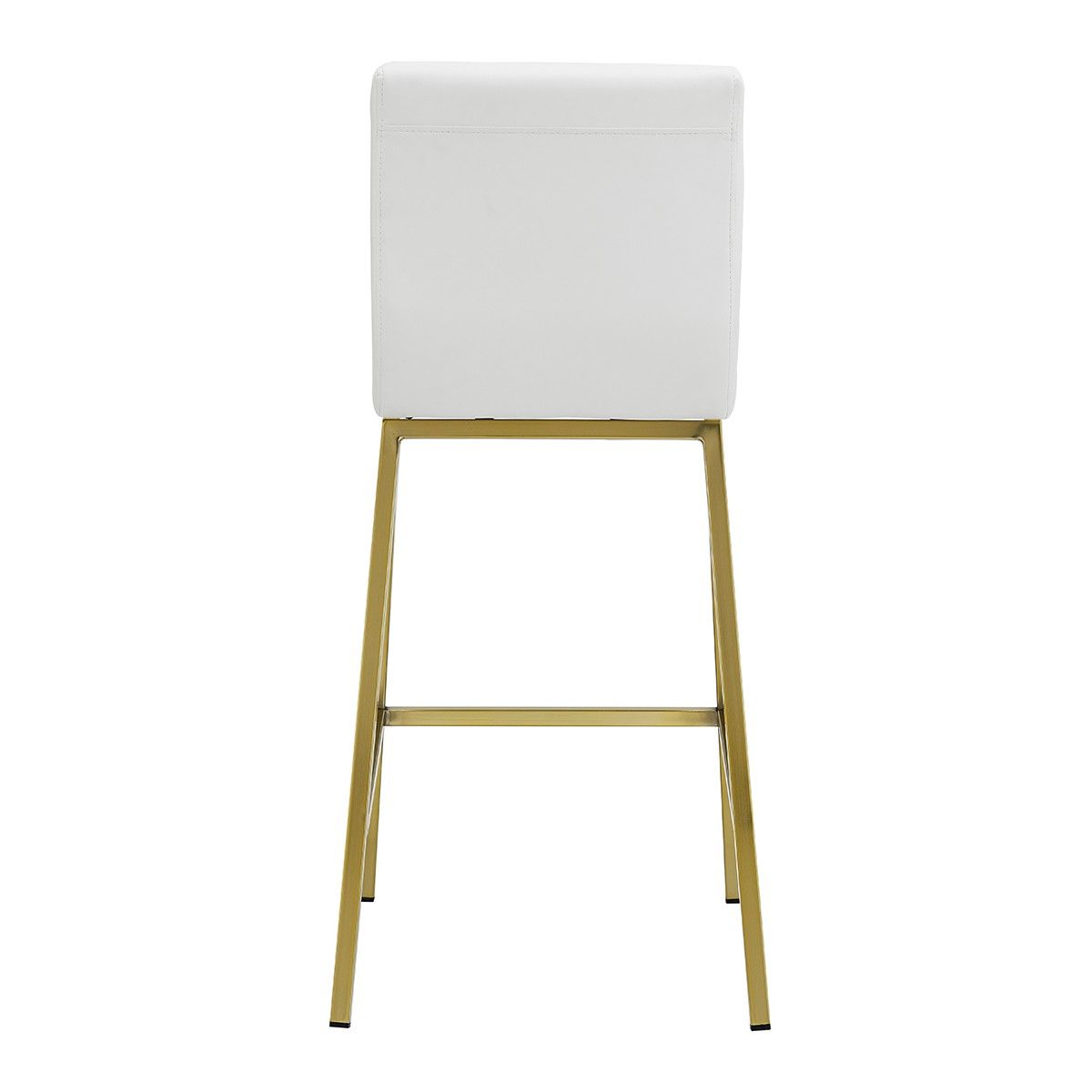 Steel Low Back Counter Height Bar Chairs (Set of 2) - White / Gold