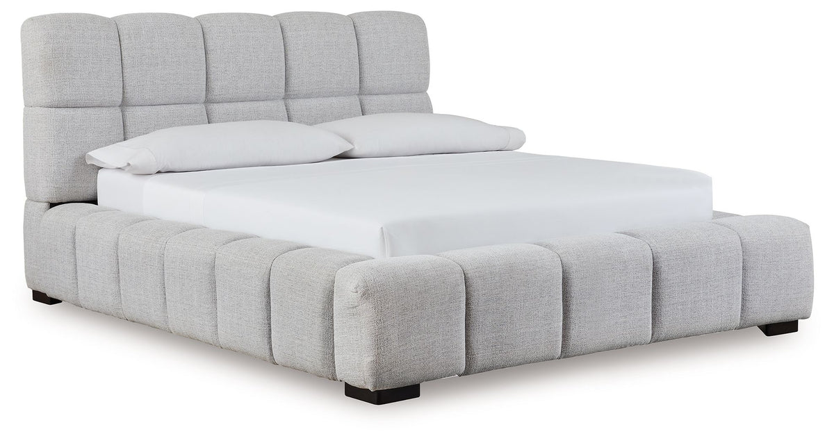 Grendusk - Upholstered Bed Gray by Signature Design by Ashley® | Bel Furniture