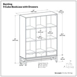 Banting - 9 Cube Bookcase With Drawers - Walnut Brown