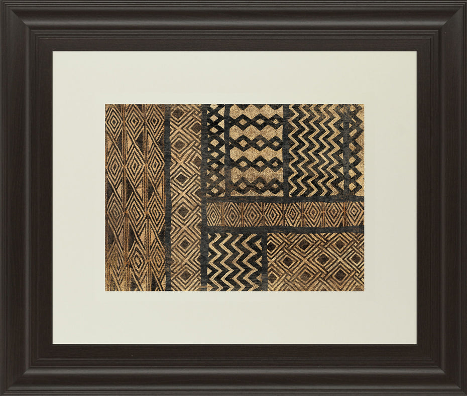 Kuba Abstract By Sue Schlabach - Framed Print Wall Art - Dark Brown