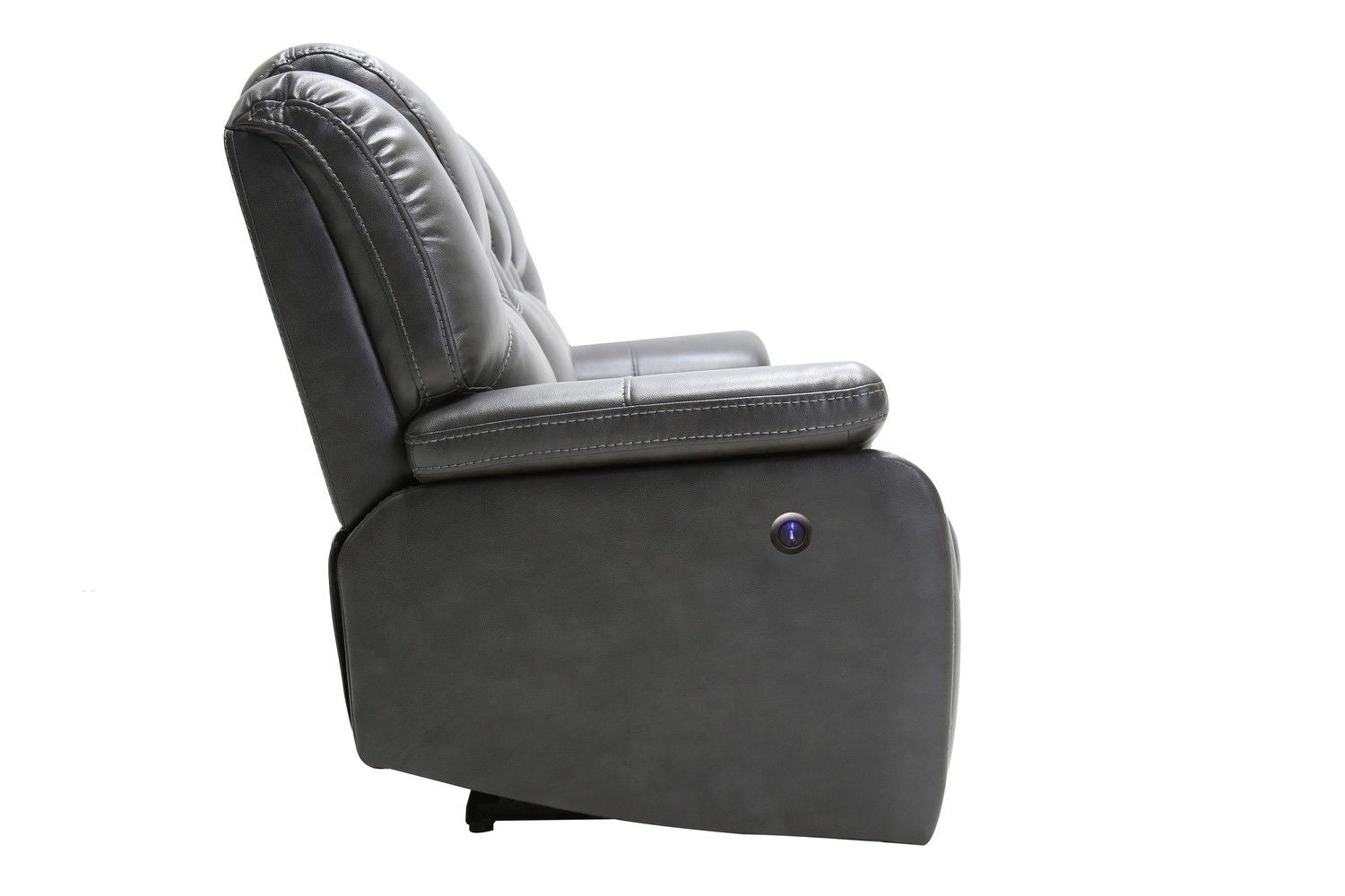 Contemporary Leather Power Reclining Chair - Gray