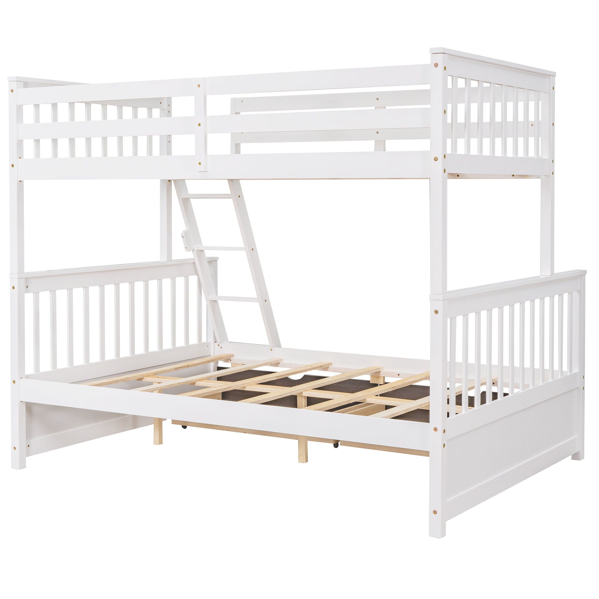 Twin Over Full Bunk Bed With Ladders And Two Storage Drawers