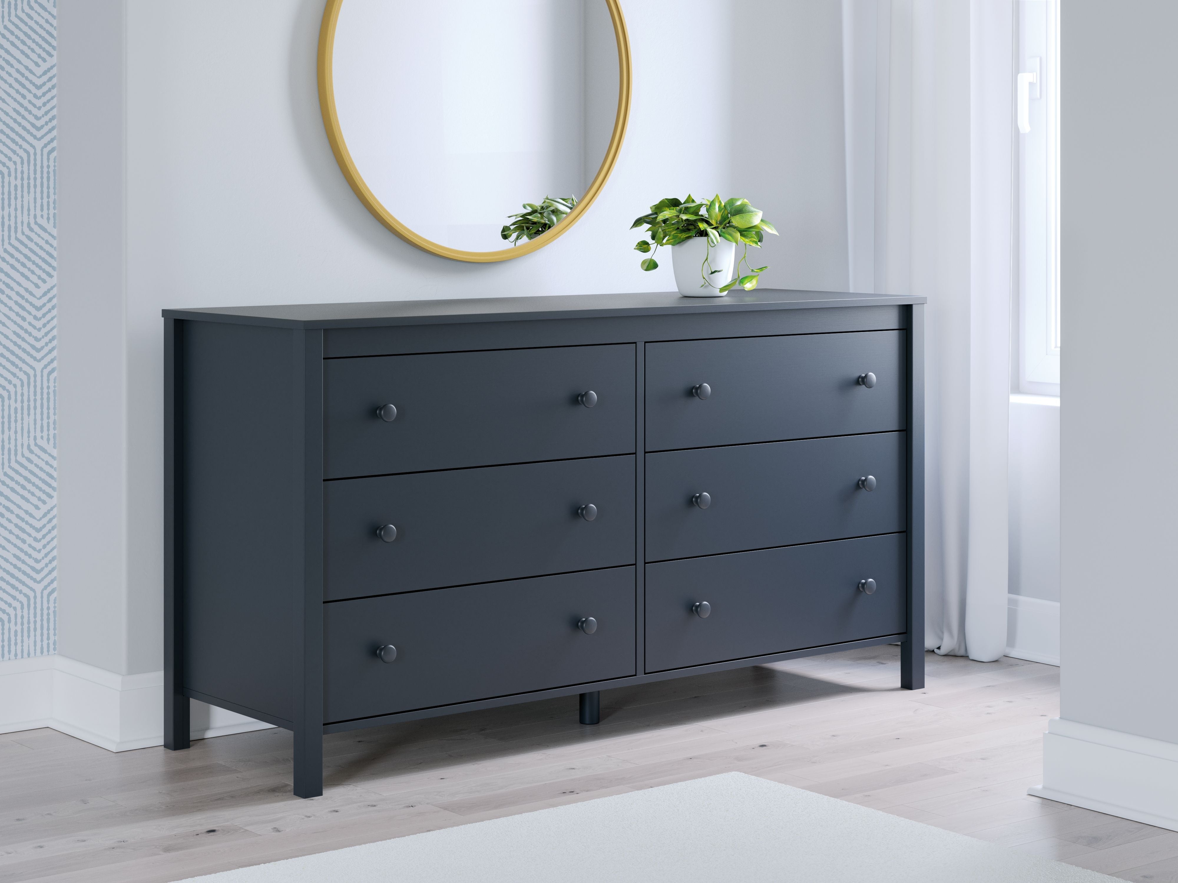 Simmenfort - Navy Blue - Six Drawer Dresser - BEL Furniture