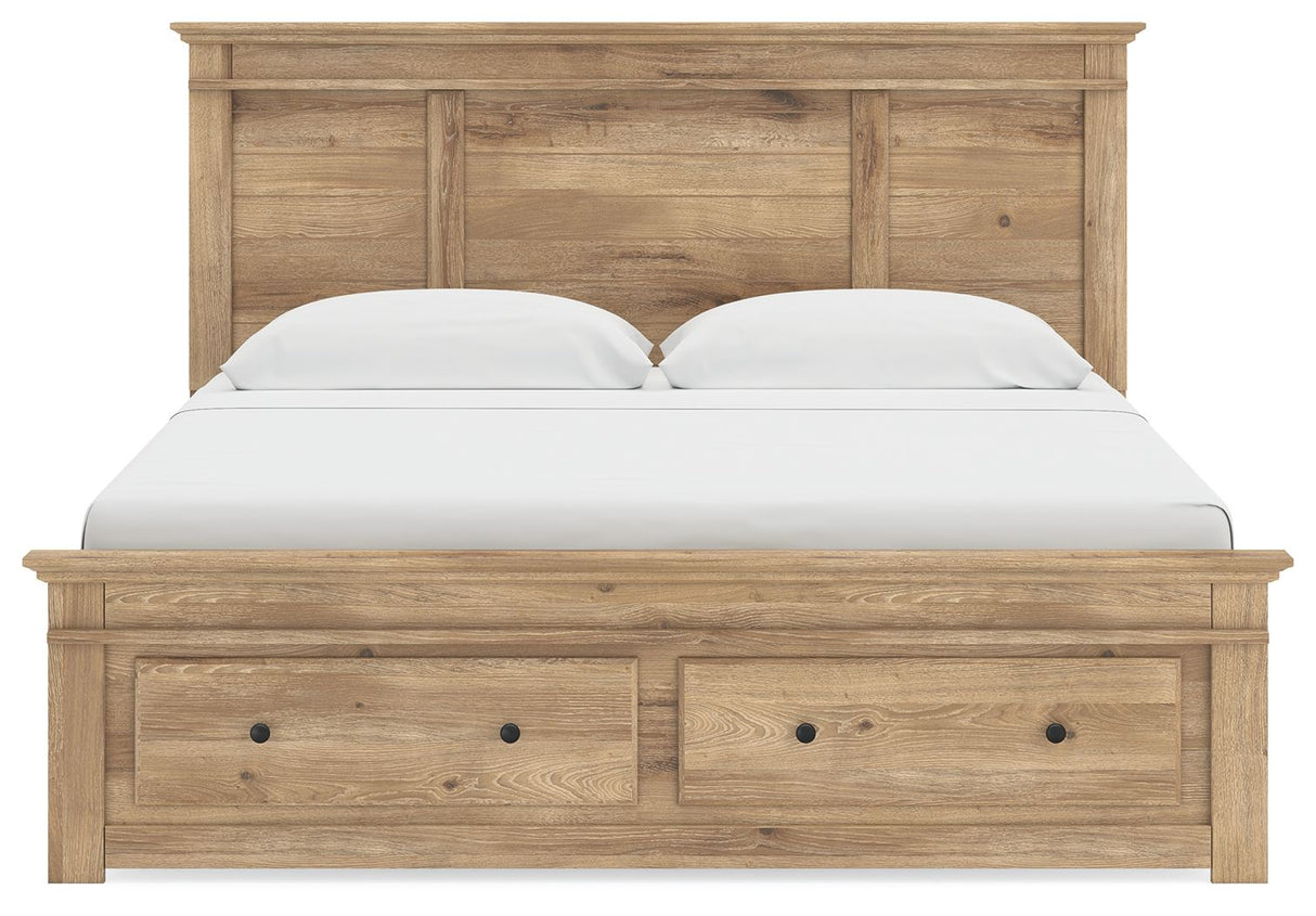 Makidern - Panel Storage Bed With Storage Footboard