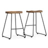 Amberly - Rustic Saddle Bar Stool (Set of 2) Light Brown 18.7"W x 16.5"D x 25"H by Simpli-Home | Bel Furniture