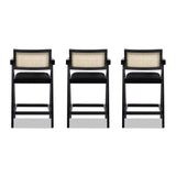 Milan - Modern Webbing Back Stool With Arms (Set of 3) by Jennifer Taylor Home | Bel Furniture