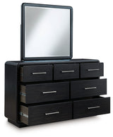 Rowanbeck - Black - Dresser And Mirror by Signature Design by Ashley® | Bel Furniture