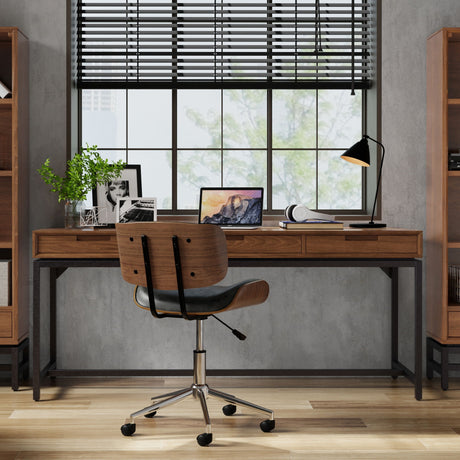 Banting - Mid Century Handcrafted Wide Desk by Simpli-Home | Bel Furniture