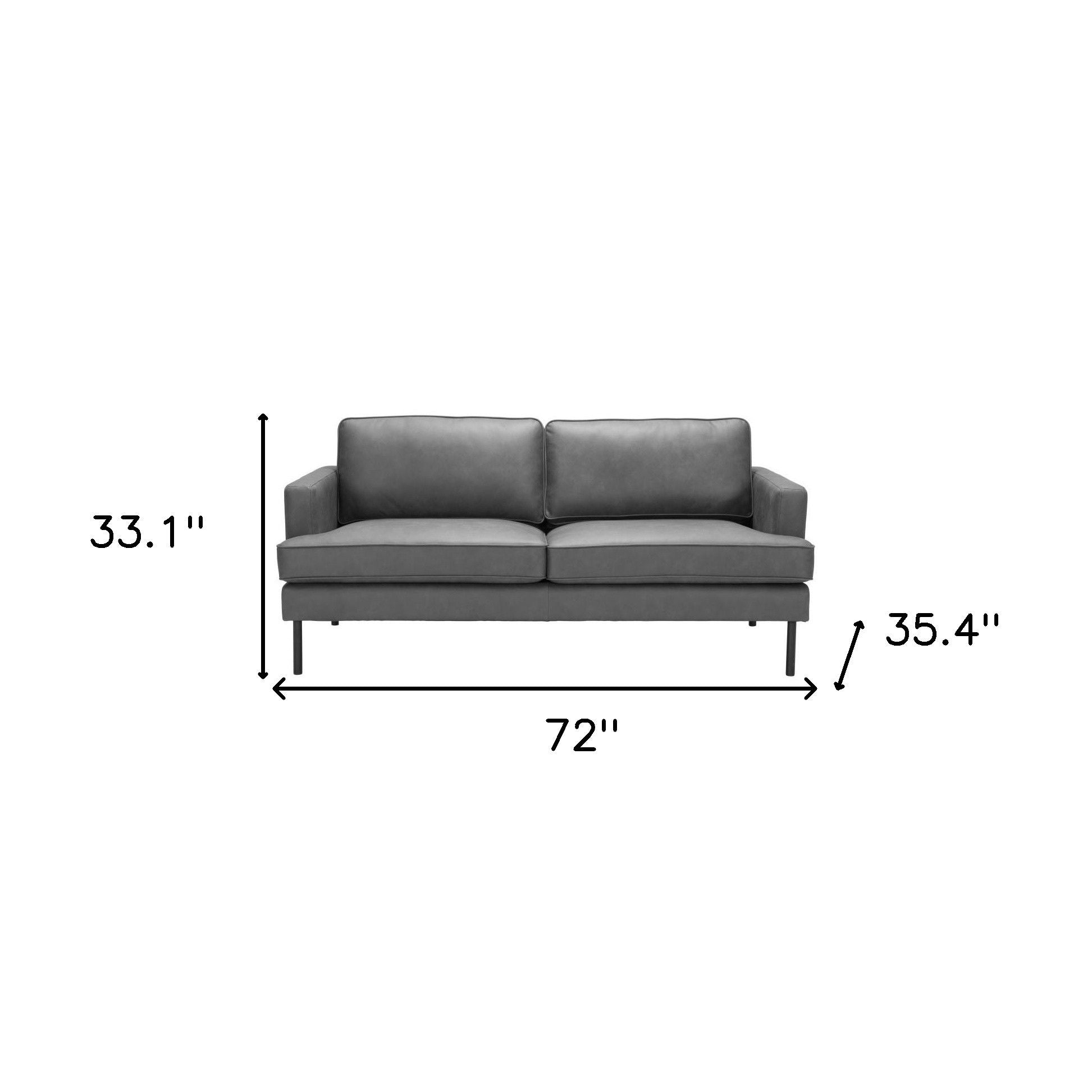 Sofa Polyester With Black Legs - Gray