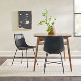 Modern Upholstered Dining Chair With Metal X Base (Set of 2) by Walker Edison | Bel Furniture