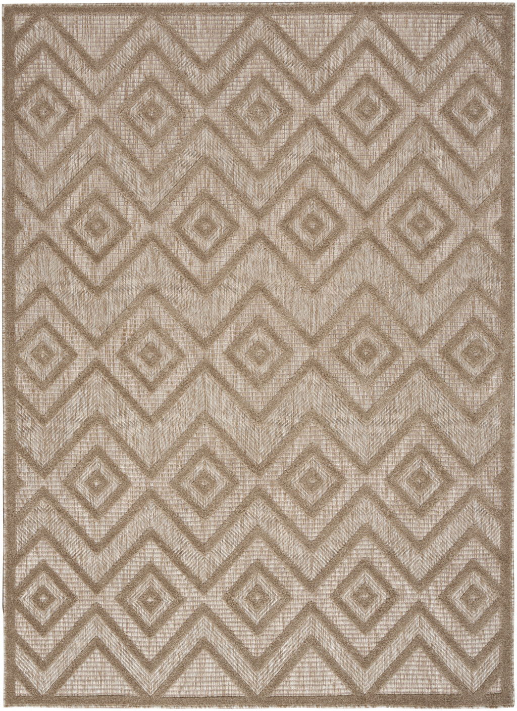 4' X 6' Argyle Indoor / Outdoor Area Rug - Natural Beige