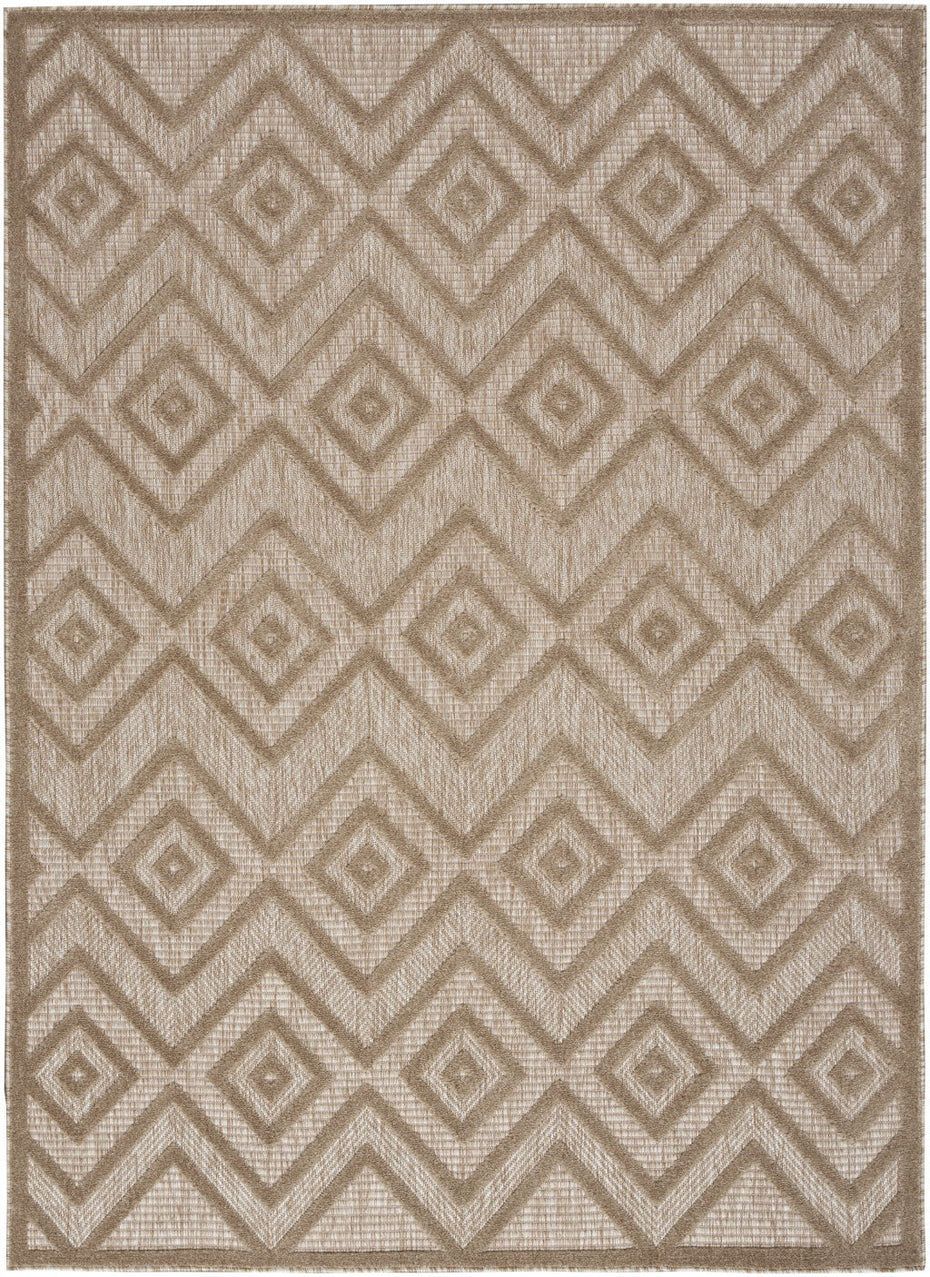 4' X 6' Argyle Indoor / Outdoor Area Rug - Natural Beige