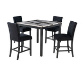 Leoncia - Bar Table And 4 Bar Stools - Espresso / White