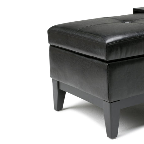 Oregon - Contemporary Storage Ottoman Bench With Tray - view 22