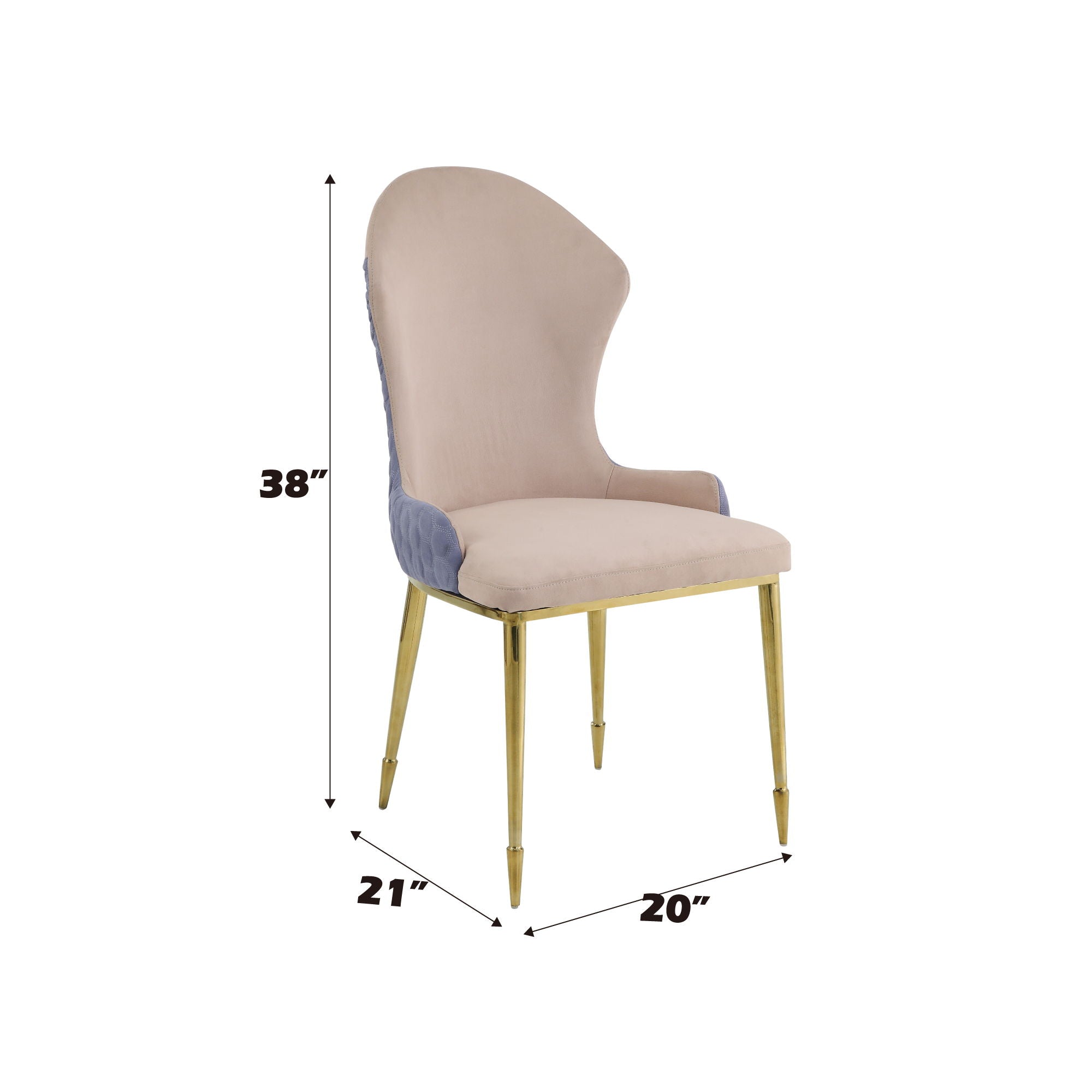 Caolan Lavender - Side Chair (Set of 2) - Tan / Gold