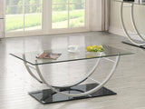Danville - Rectangular U-Shaped Glass Top Table by CoasterEssence | Bel Furniture