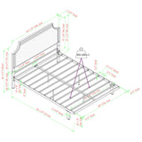Queen Bed Frame Upholstered Metal - Tan