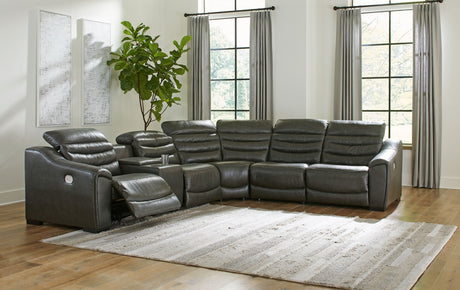 Center Line - Power Recliner Sectional Dark Gray 6 Pc. Zero Wall Recliners Sectional by Signature Design by Ashley® | Bel Furniture