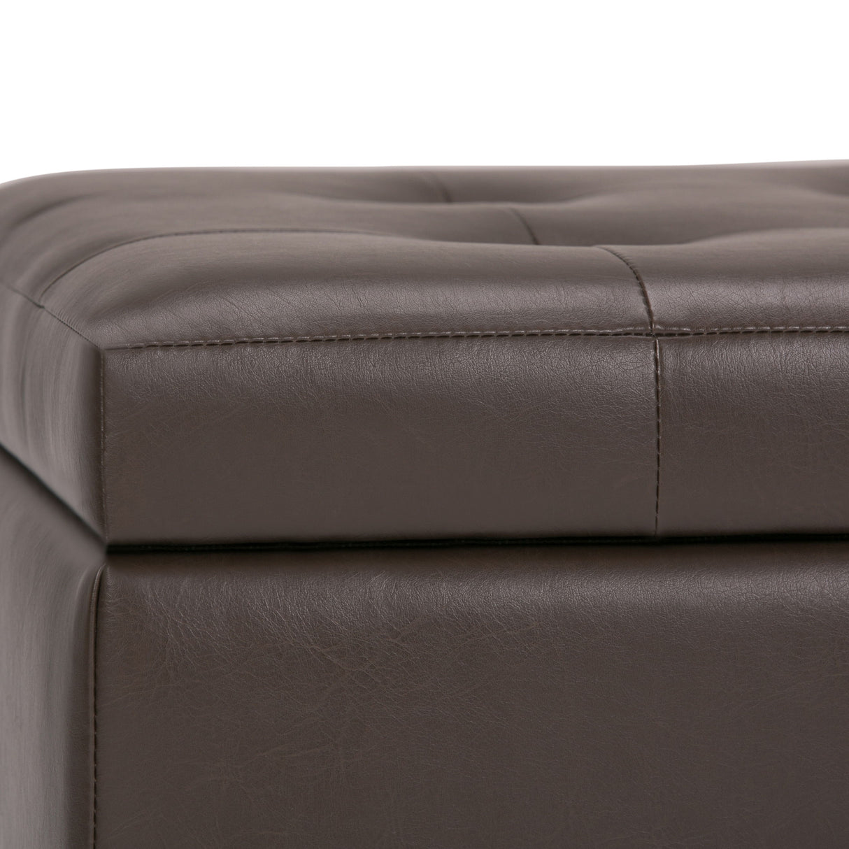 Cosmopolitan - Storage Ottoman - Chocolate Brown by Simpli-Home | Bel Furniture
