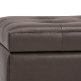 Cosmopolitan - Storage Ottoman - Chocolate Brown by Simpli-Home | Bel Furniture
