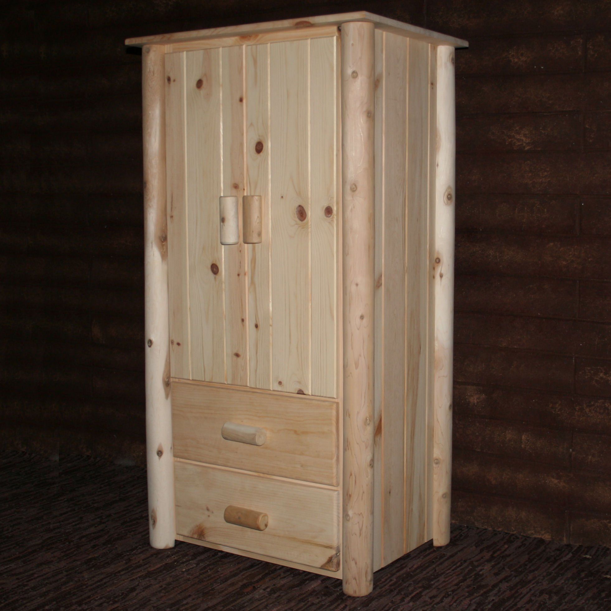 Unfinished All Wood Armoire - Natural