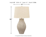 Layal - Beige - Paper Table Lamp by Signature Design by Ashley® | Bel Furniture