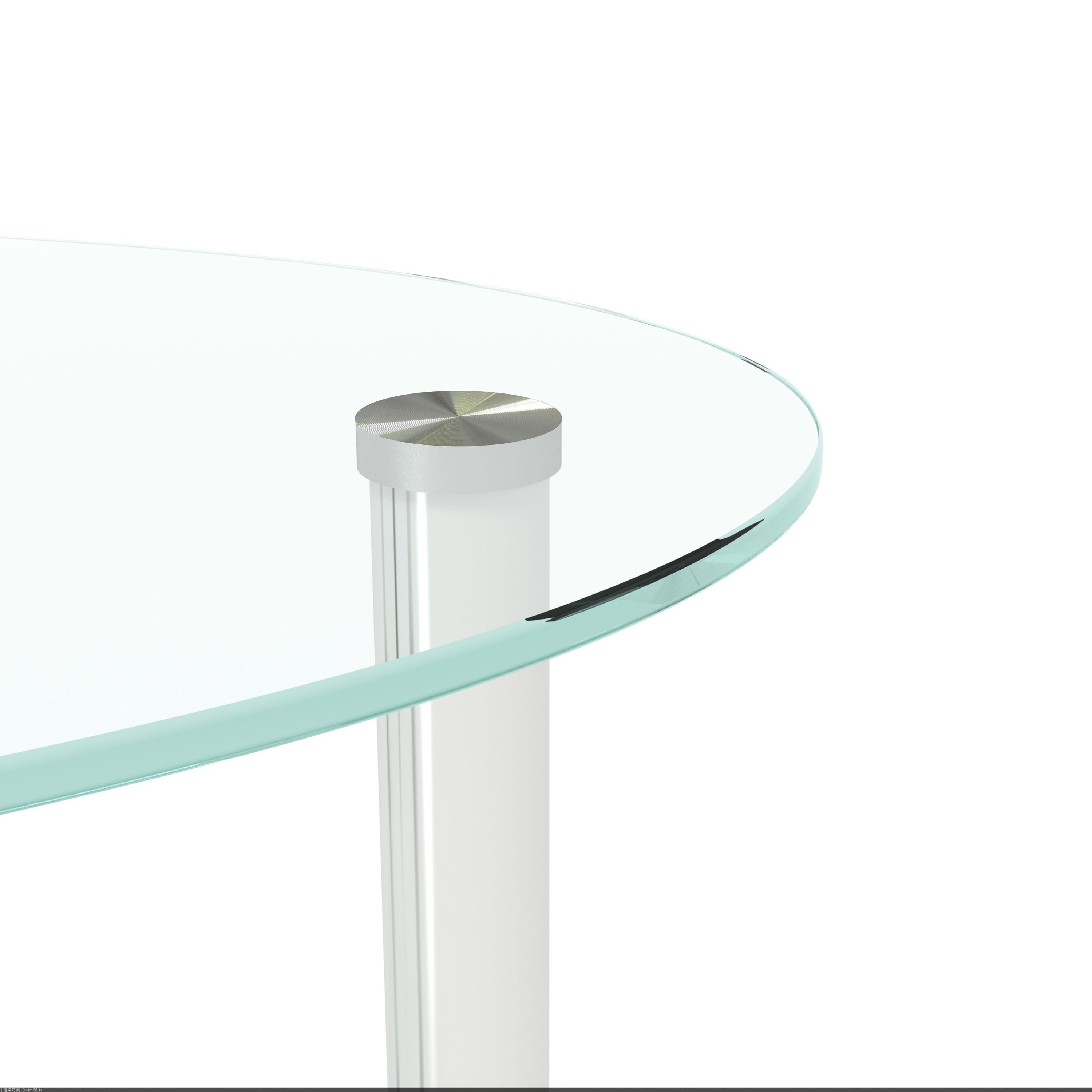 Transparent Oval Glass Coffee Table, Modern Table In Living Room Oak Wood Leg Tea Table 3-Layer Glass Table