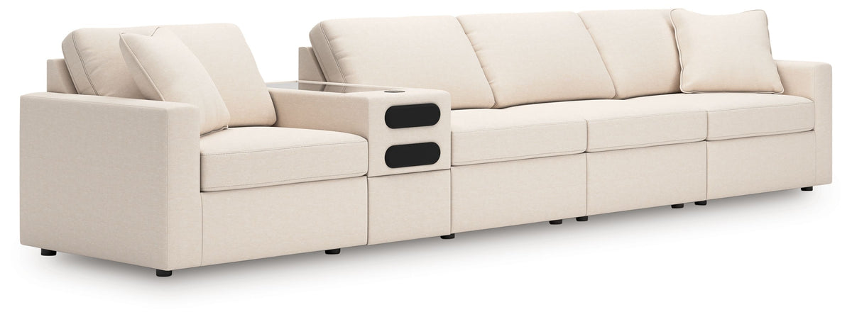 Modmax - Oyster - Sectional White 5 Pc. Sectional With Audio Console by Signature Design by Ashley® | Bel Furniture