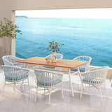 Maiden - 6 Seater Patio Dining Table - Natural Teak by Jennifer Taylor Home | Bel Furniture