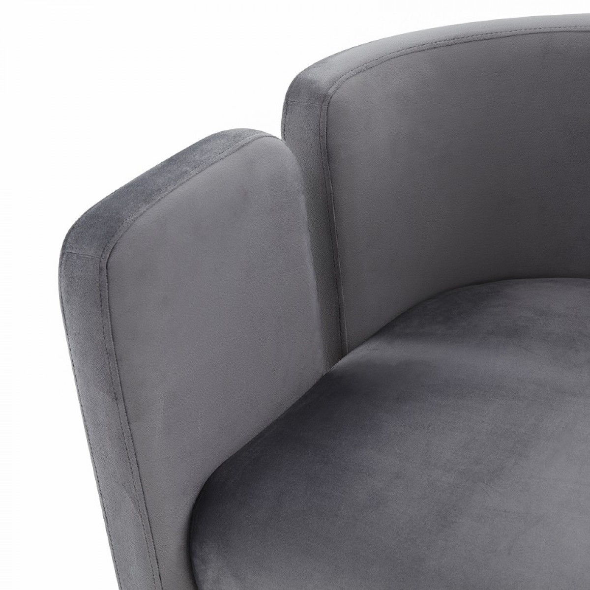 Velvet Asymmetrical Base Arm Chair - Gray