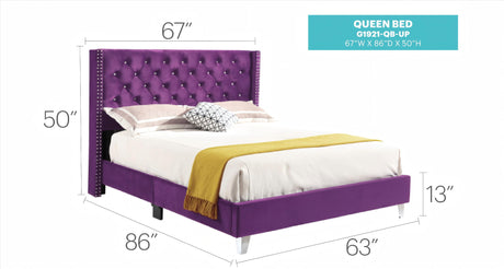 Upholstered Nailhead Trim Chic Bed - view 29